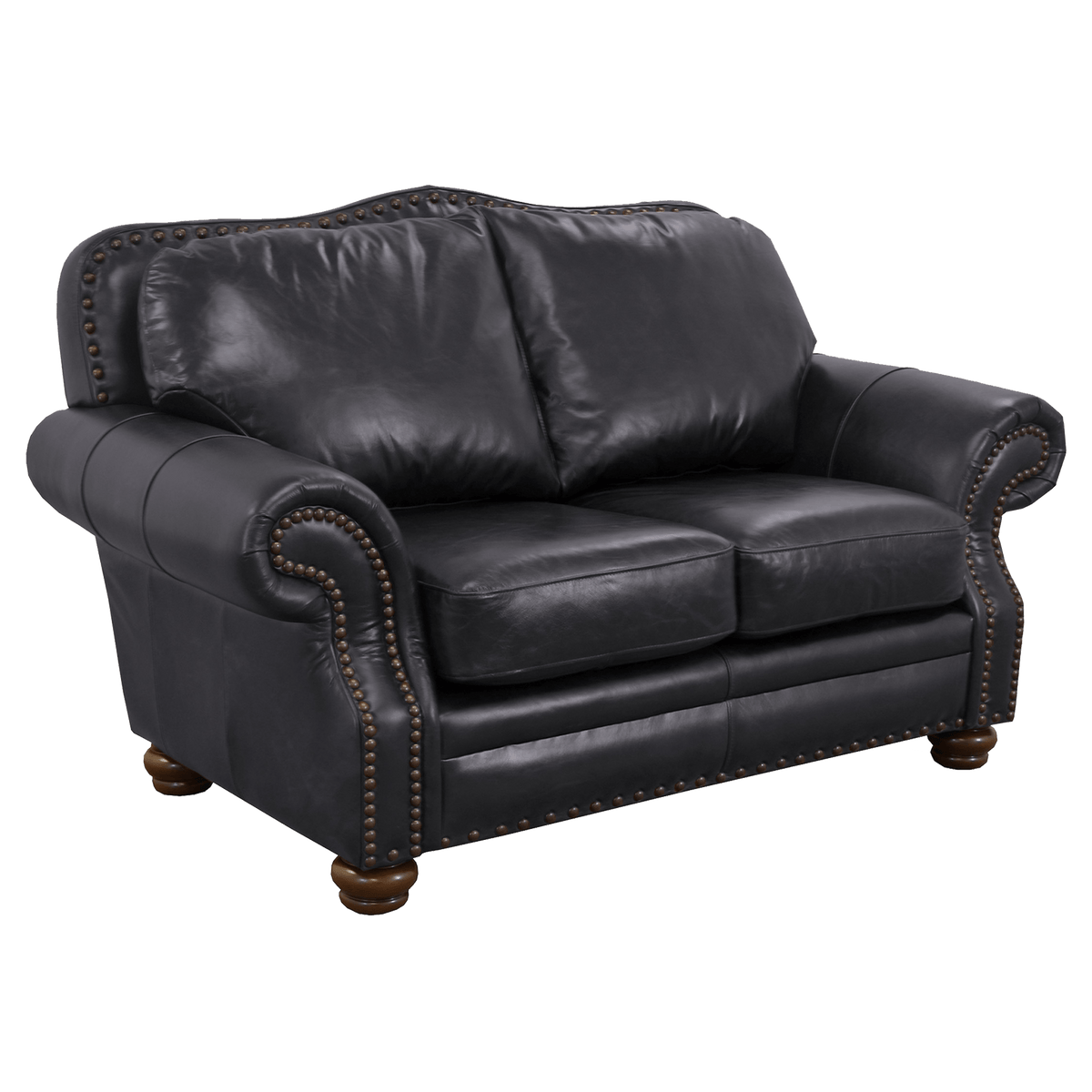 Parker Genuine Leather Loveseat With Nailhead Trim - Made in the U.S.A. - Coja