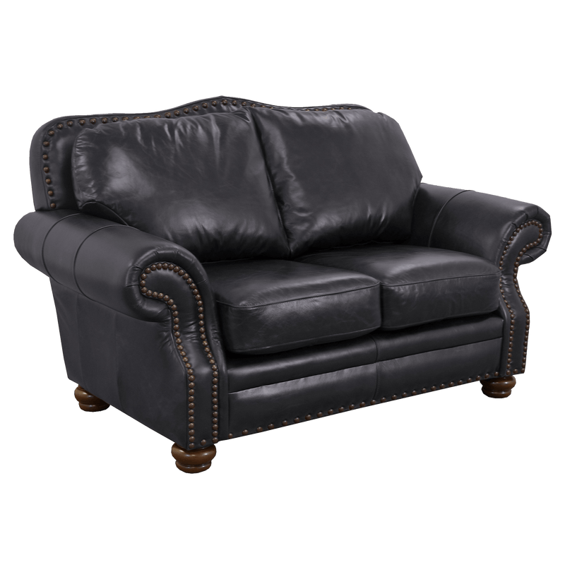 Parker Genuine Leather Loveseat With Nailhead Trim - Made in the U.S.A. - Coja