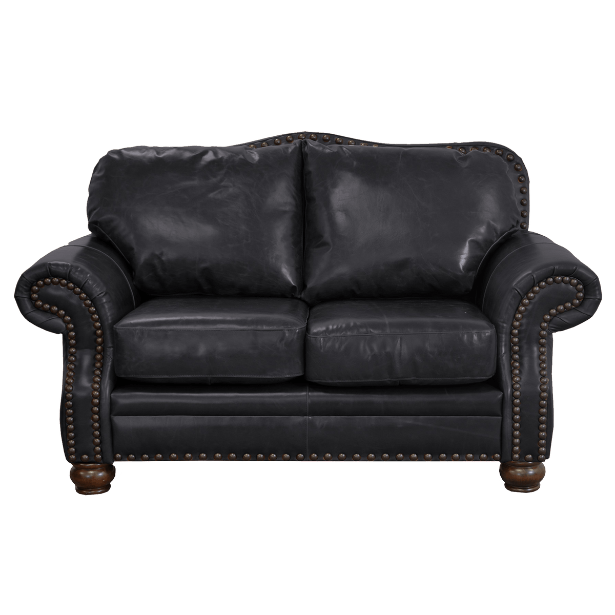 Parker Genuine Leather Loveseat With Nailhead Trim - Made in the U.S.A. - Coja