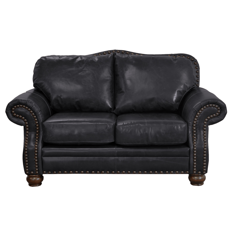 Parker Genuine Leather Loveseat With Nailhead Trim - Made in the U.S.A. - Coja