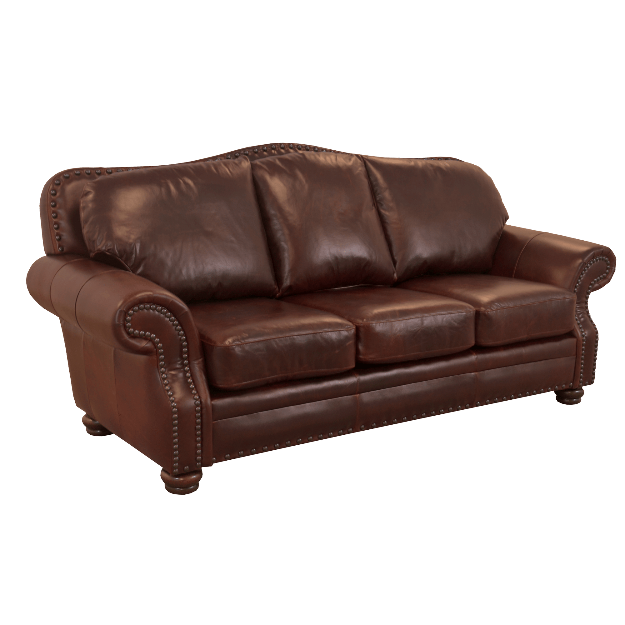 Parker Genuine Leather Sofa With Nailhead Trim - Made in the U.S.A. - Coja