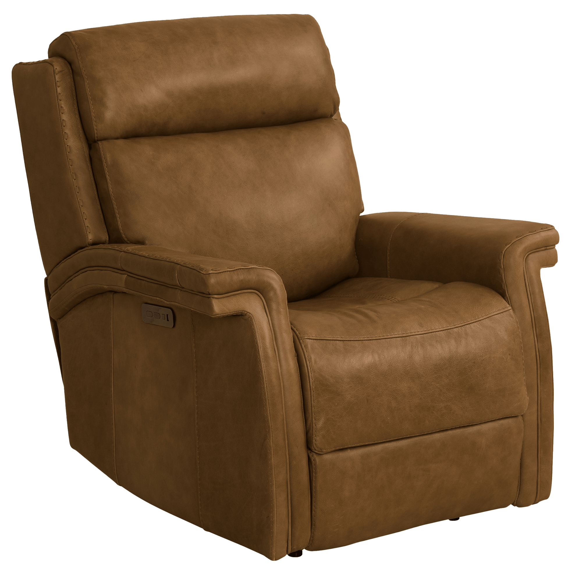 Perses Power Recliner with Articulating Headrest, Leather, Brown - Coja