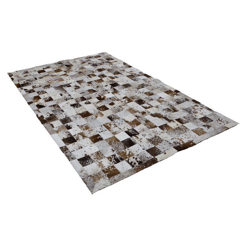 Pietersite Plaid Hair On Leather Rug, Rectangle 5' x 8' - Coja