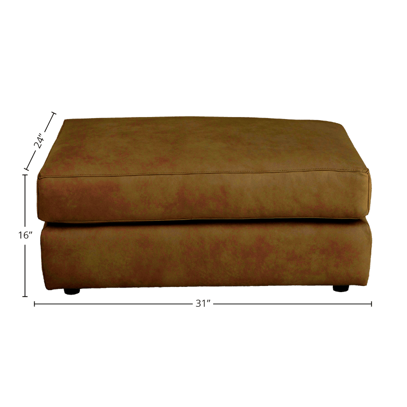 Podrick Genuine Leather Ottoman - Made in U.S.A. - Coja