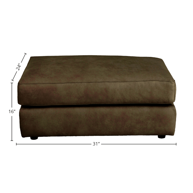 Podrick Genuine Leather Ottoman - Made in U.S.A. - Coja