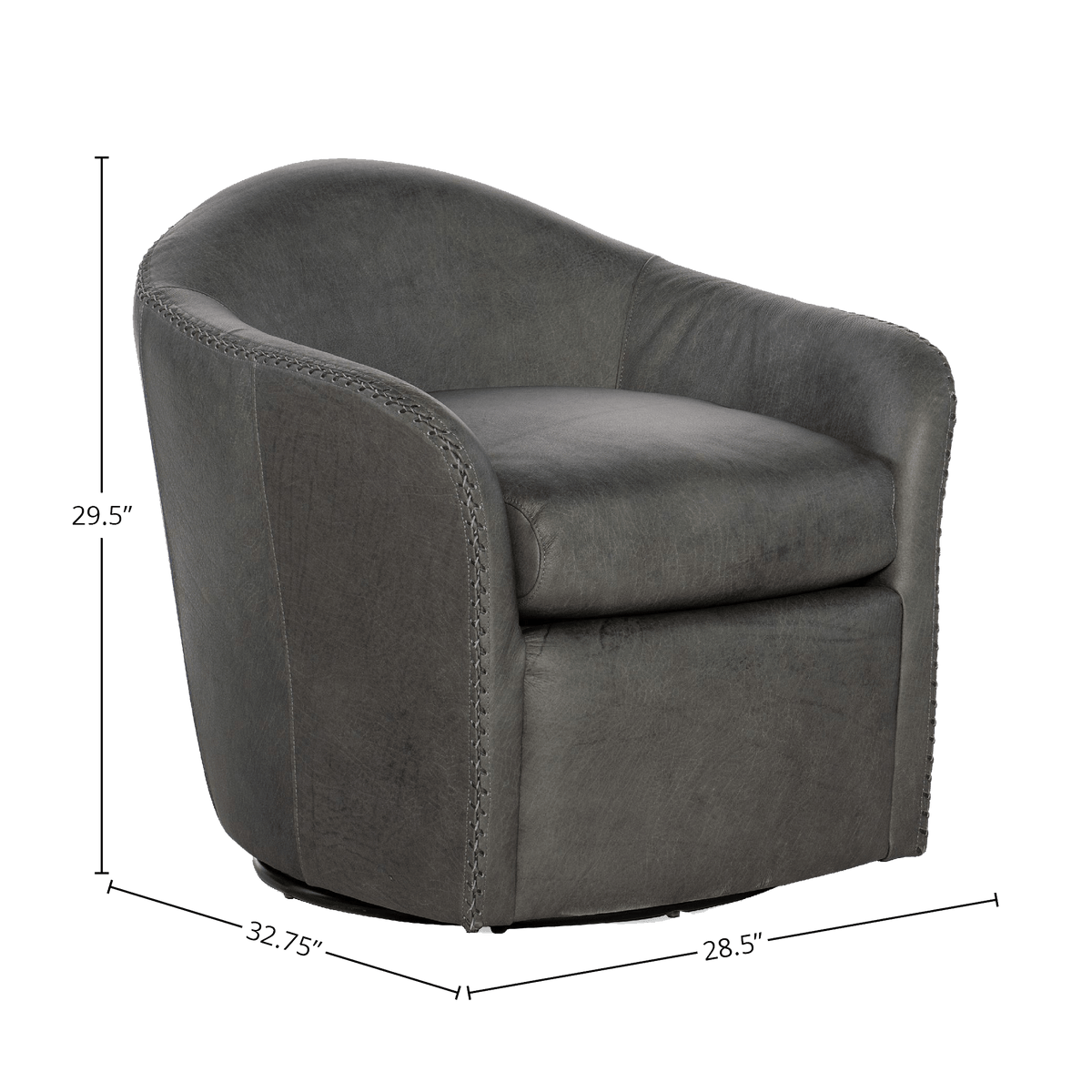 Reynaldo 28.5&quot; Wide Side Swivel Chair, Gray - Coja
