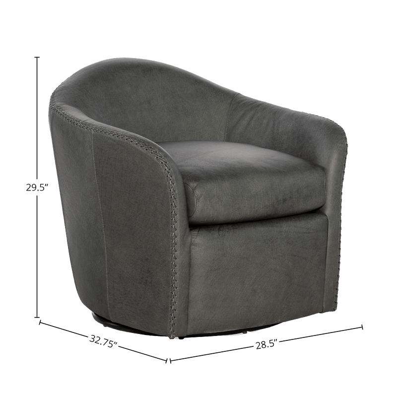 Reynaldo 28.5" Wide Side Swivel Chair, Gray - Coja