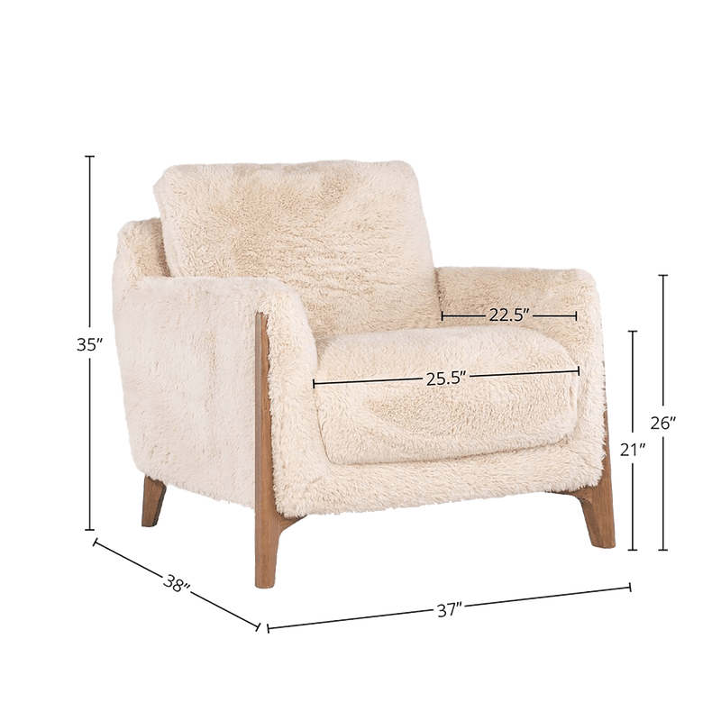 Roscoe Cozy Fabric Chair, Cream