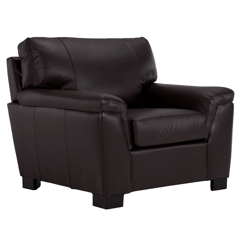 Ruston Leather Sofa and Armchair Set, Dark Brown - Coja