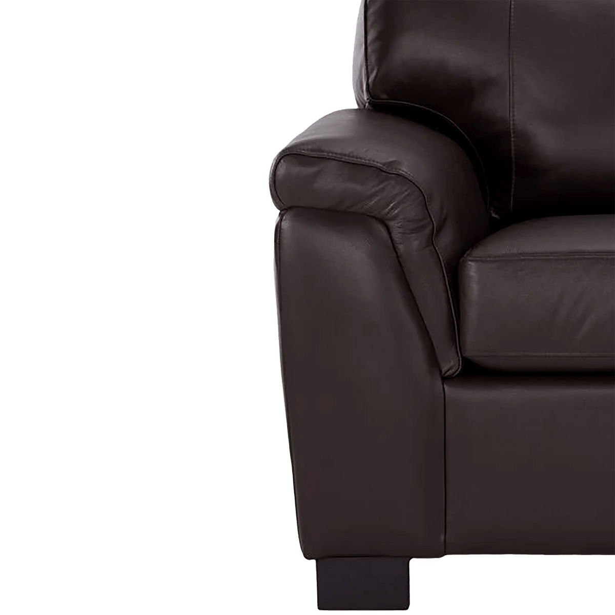 Ruston Two Piece Leather Sofa and Loveseat Set, Dark Brown - Coja