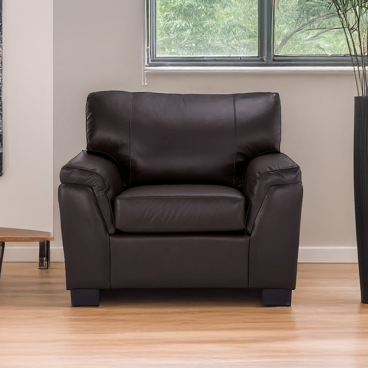 Ruston Leather Chair, Dark Brown - Coja
