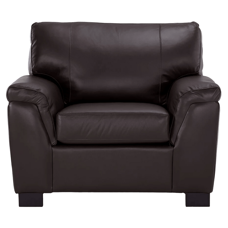 Ruston Leather Sofa and Armchair Set, Dark Brown - Coja