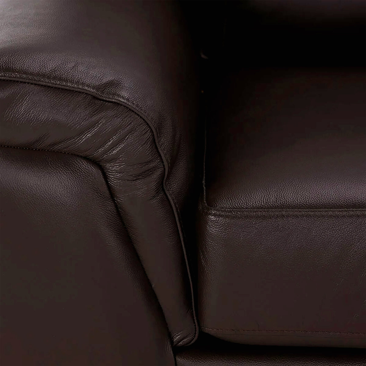 Ruston Leather Sofa, Loveseat and Chair Set, Dark Brown - Coja