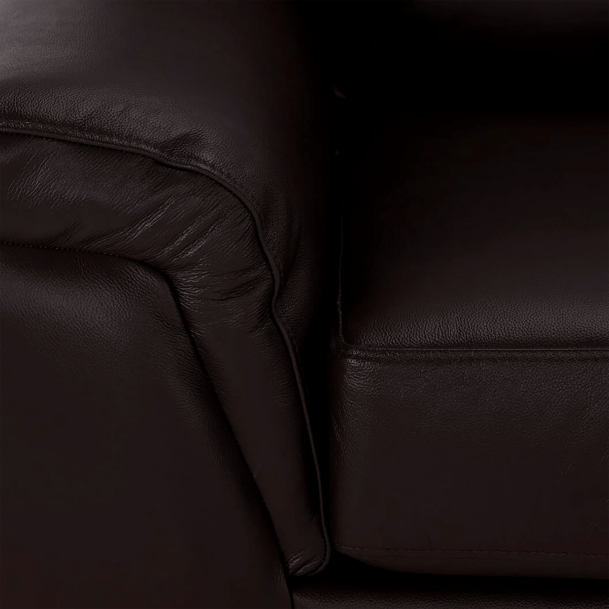 Ruston Two Piece Leather Sofa and Loveseat Set, Dark Brown - Coja
