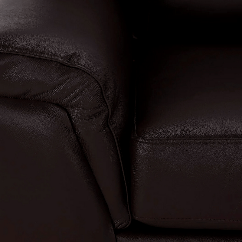Ruston Two Piece Leather Sofa and Loveseat Set, Dark Brown - Coja