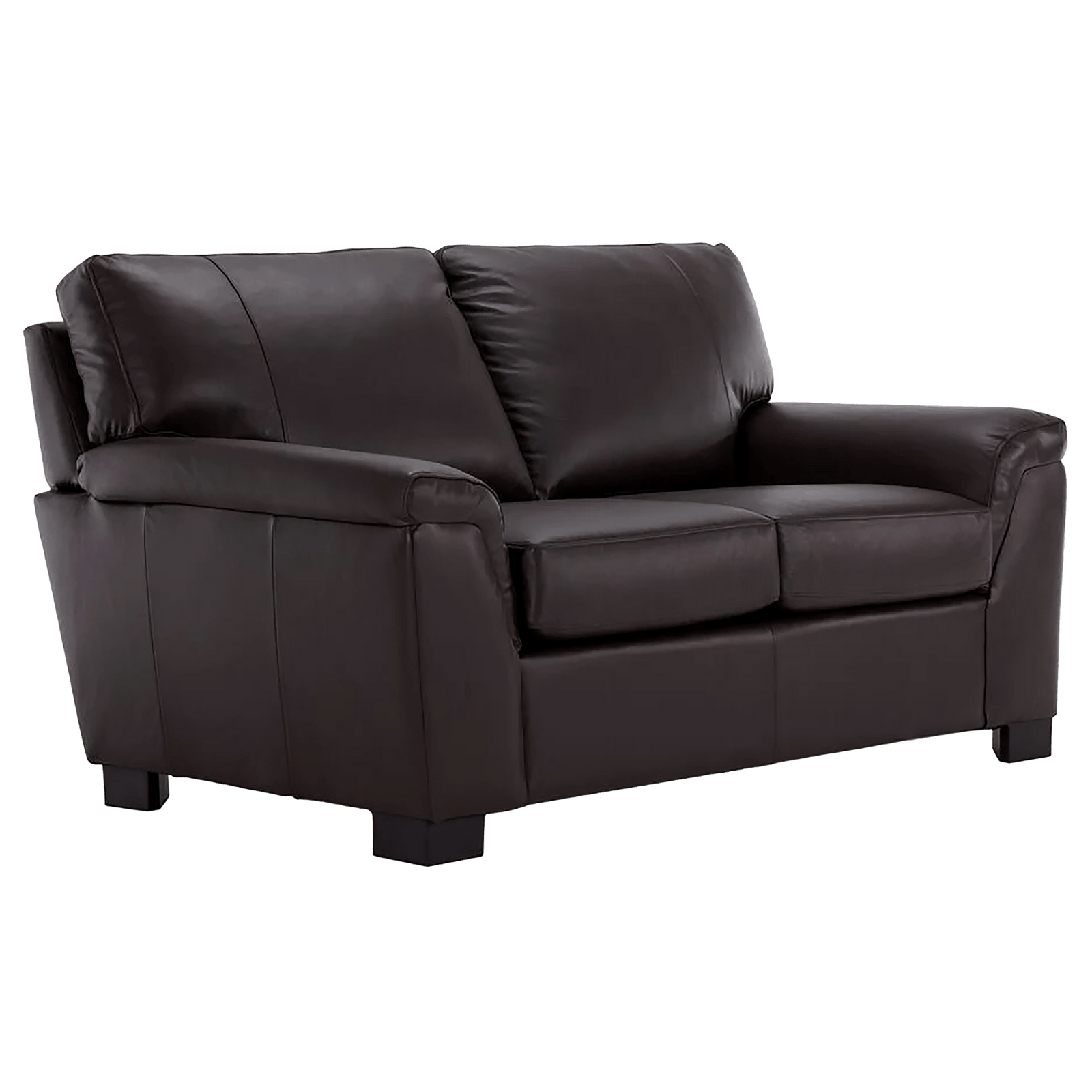 Ruston Leather Loveseat, Dark Brown