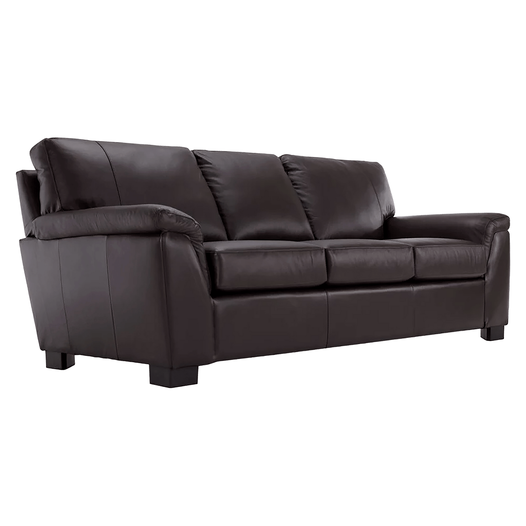 Ruston Leather Sofa, Dark Brown - Coja