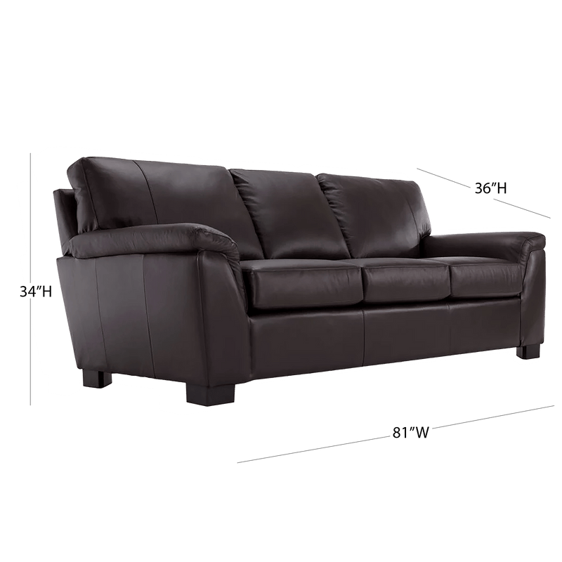Ruston Leather Sofa and Armchair Set, Dark Brown - Coja