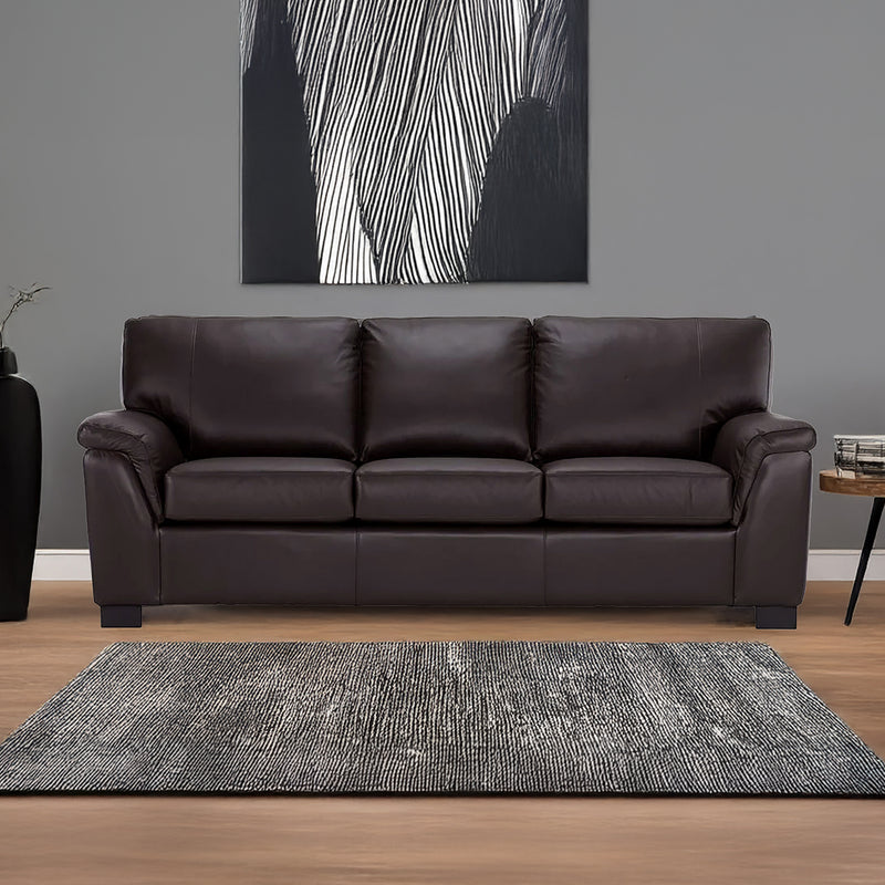 Ruston Leather Sofa, Dark Brown - Coja