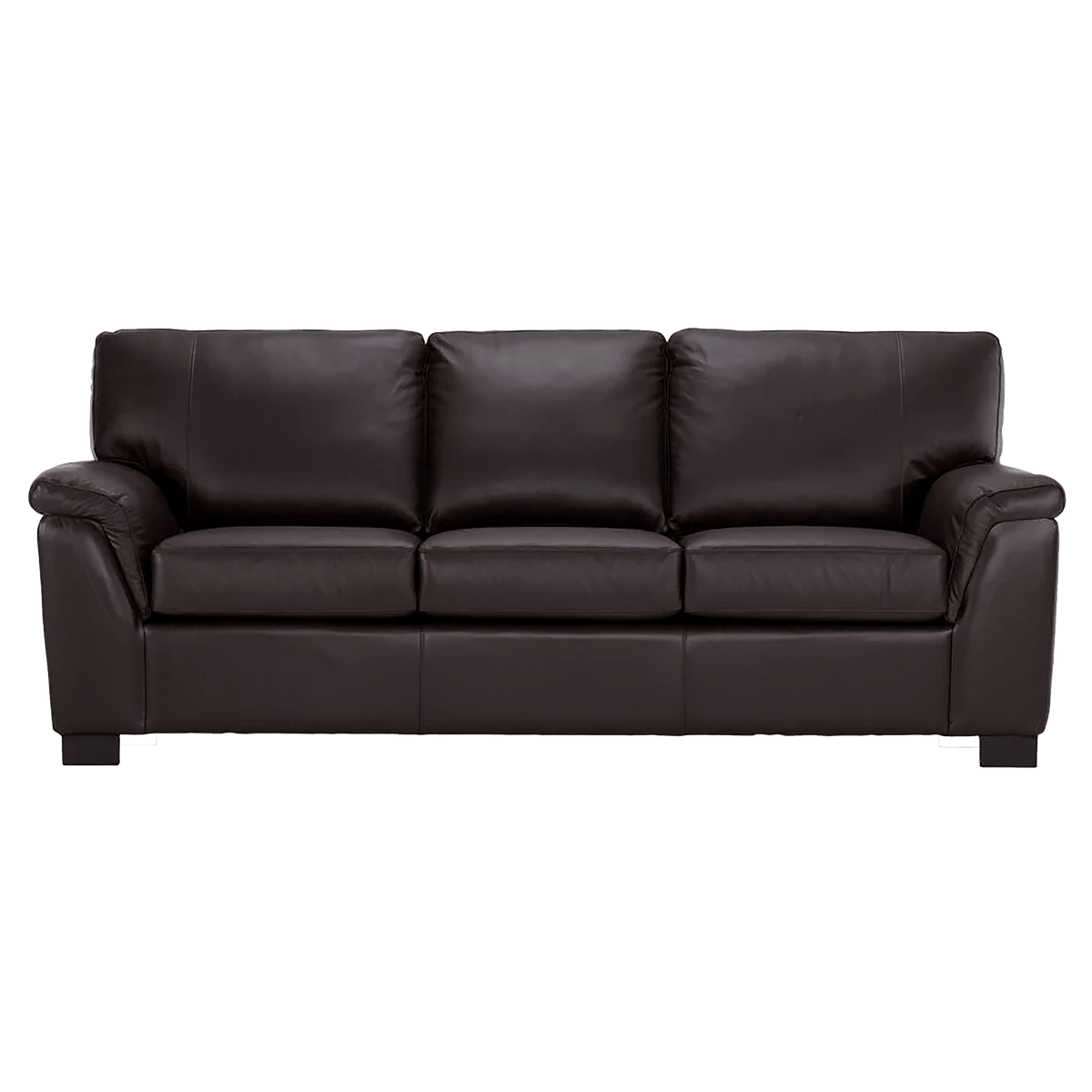 Ruston Two Piece Leather Sofa and Loveseat Set, Dark Brown - Coja