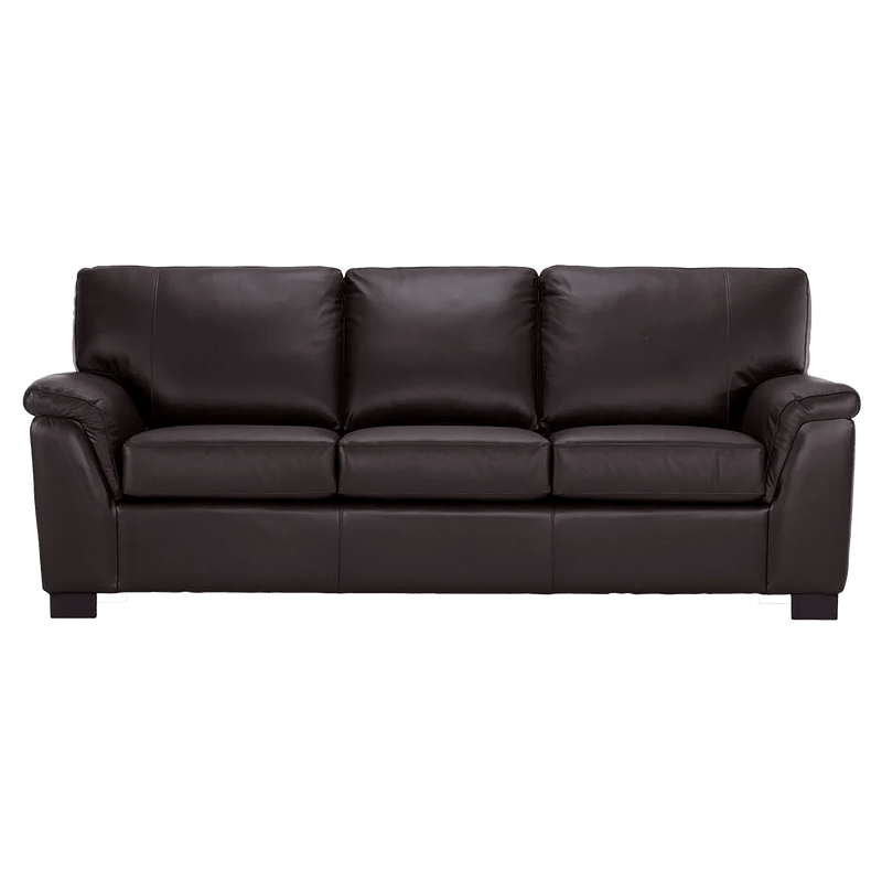 Ruston Two Piece Leather Sofa and Loveseat Set, Dark Brown - Coja