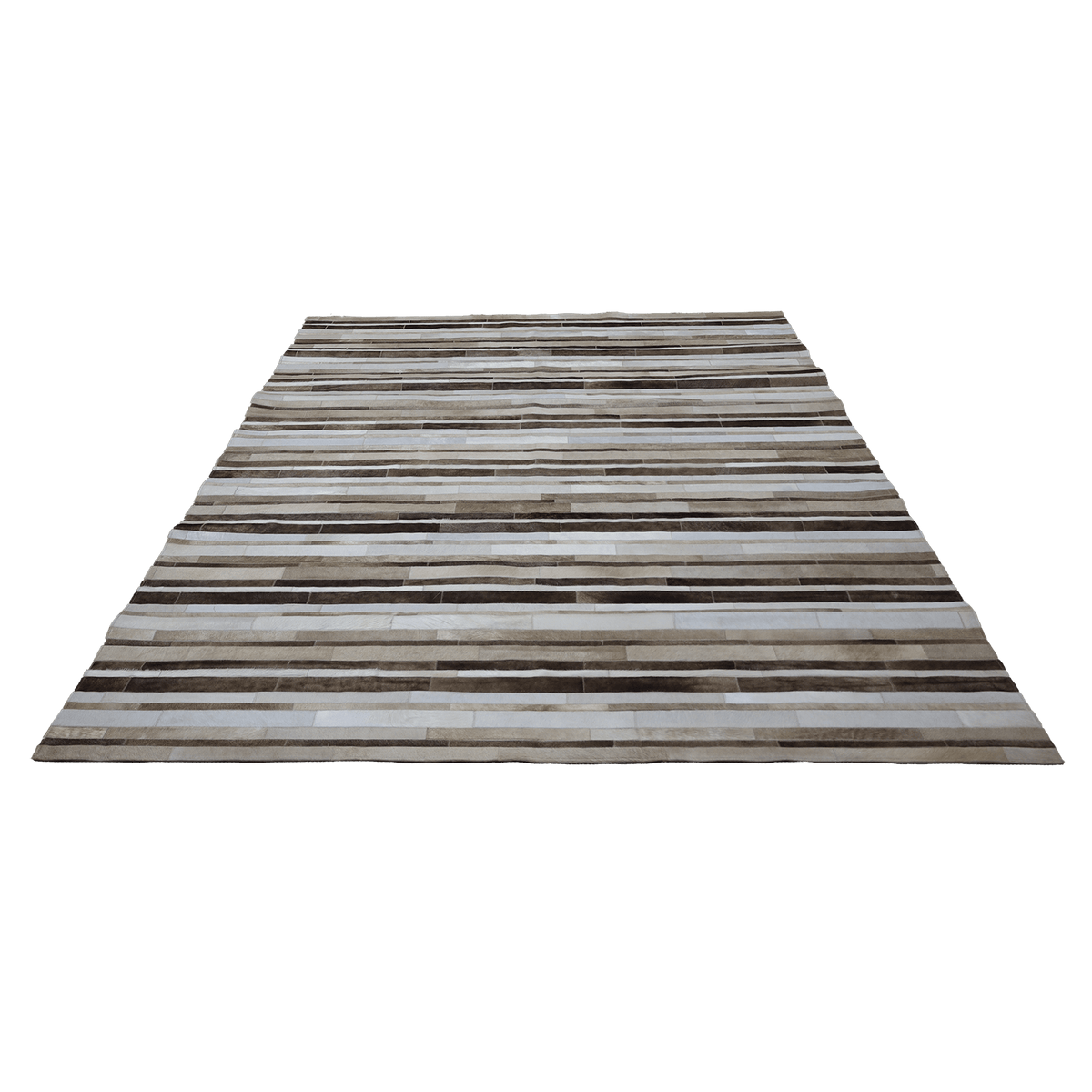 Rutile Striped Hair On Leather Rug, rectangle 8&#39; x 10&#39; - Coja