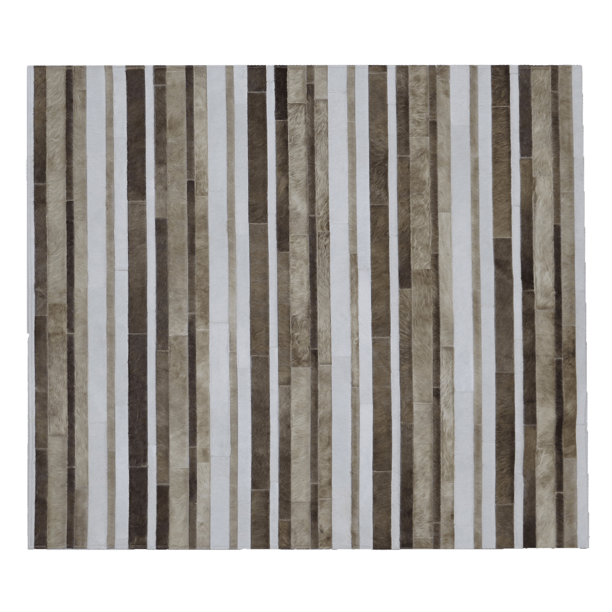 Rutile Striped Hair On Leather Rug, rectangle 8&#39; x 10&#39; - Coja