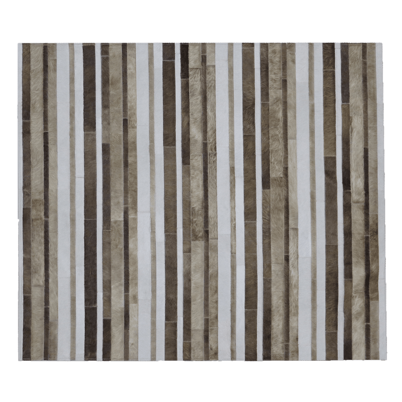 Rutile Striped Hair On Leather Rug, rectangle 8' x 10' - Coja