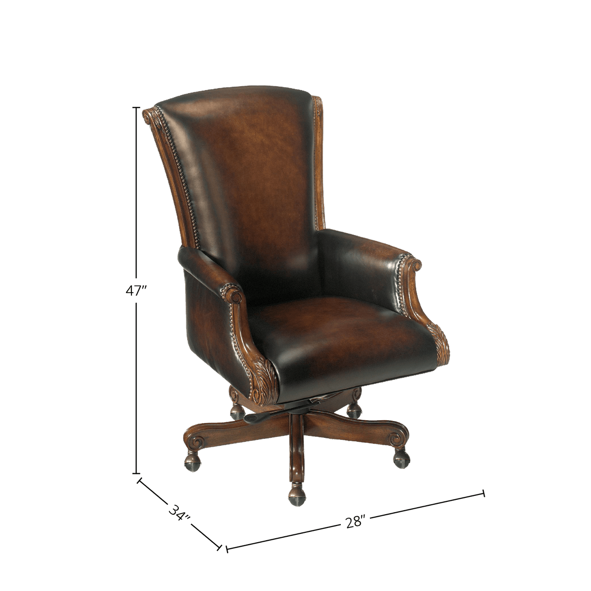 Stetson Leather Office Chair, Brown - Coja