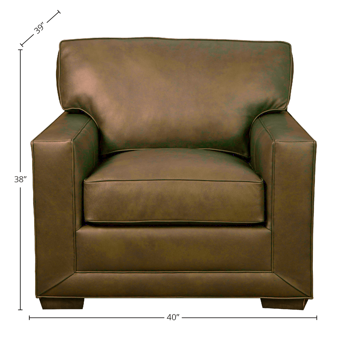 Senneka Genuine Leather Armchair - Made in U.S.A. - Coja