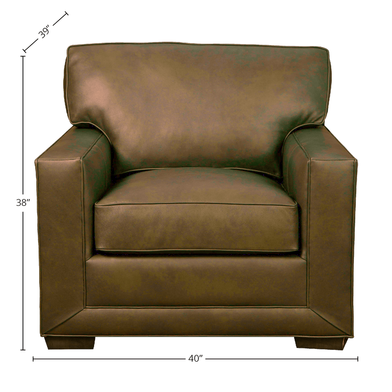 Senneka Genuine Leather Armchair - Made in U.S.A. - Coja