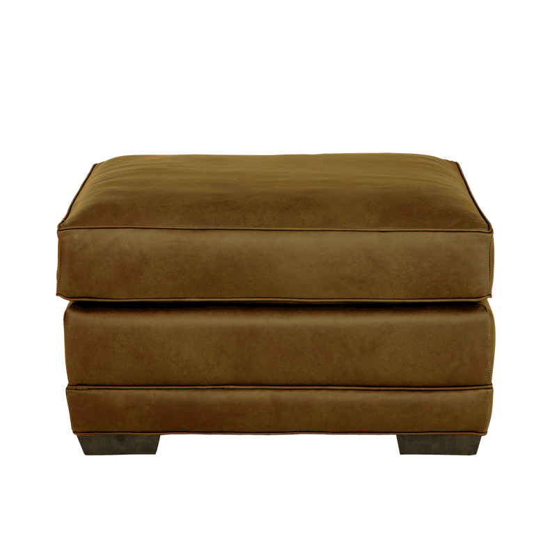 Senneka Genuine Leather Ottoman - Made in U.S.A. - Coja