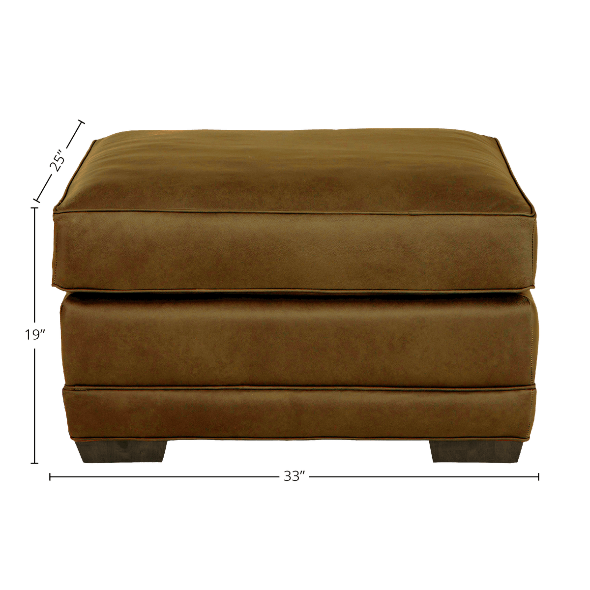 Senneka Genuine Leather Ottoman - Made in U.S.A. - Coja