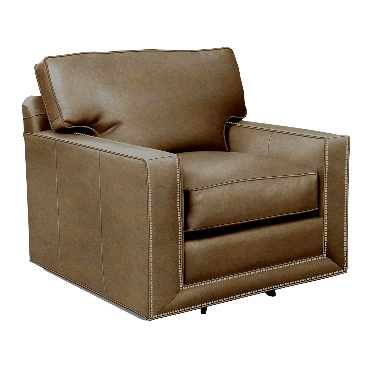 Senneka Genuine Leather Swivel Chair - Made in U.S.A. - Coja