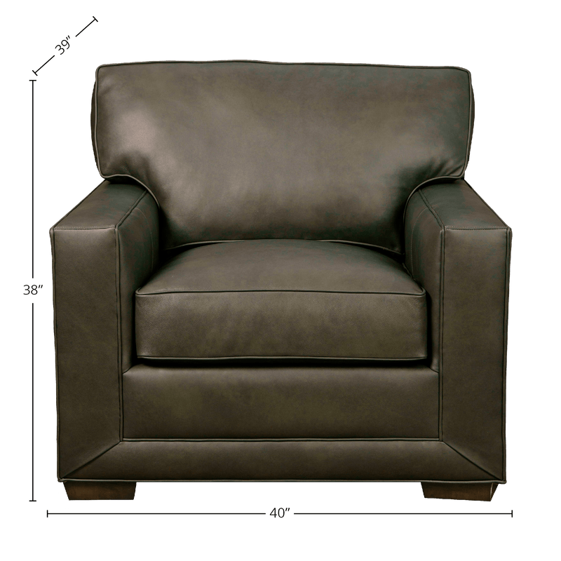 Senneka Genuine Leather Armchair - Made in U.S.A. - Coja