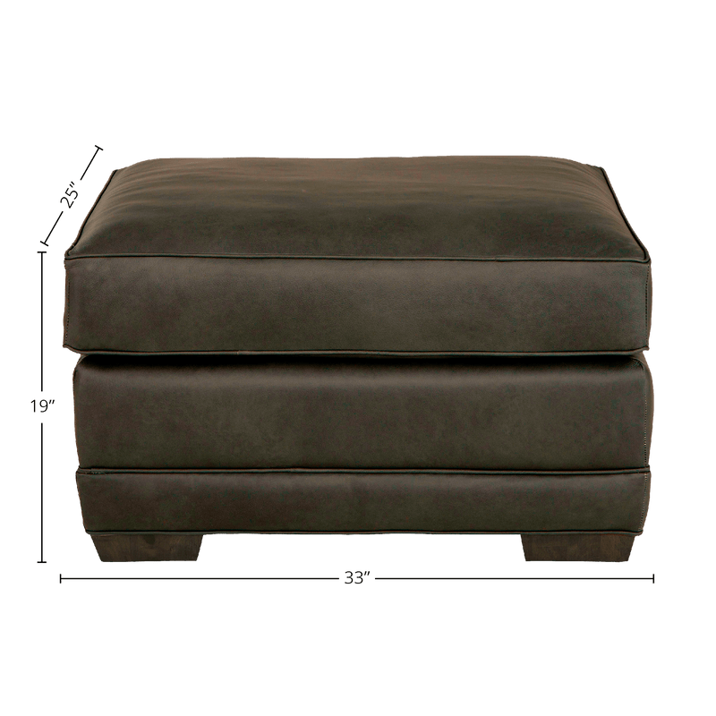 Senneka Genuine Leather Ottoman - Made in U.S.A. - Coja