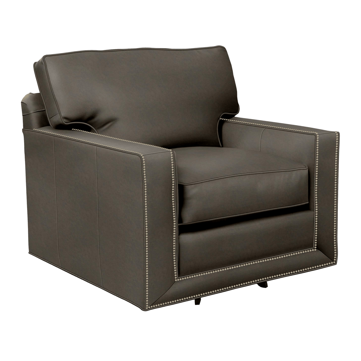 Senneka Genuine Leather Swivel Chair - Made in U.S.A. - Coja