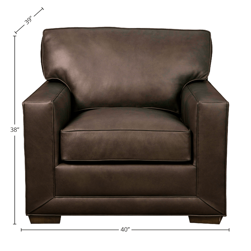 Senneka Genuine Leather Armchair - Made in U.S.A. - Coja