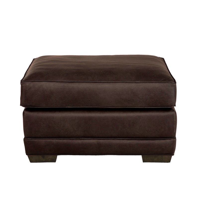 Senneka Genuine Leather Ottoman - Made in U.S.A. - Coja