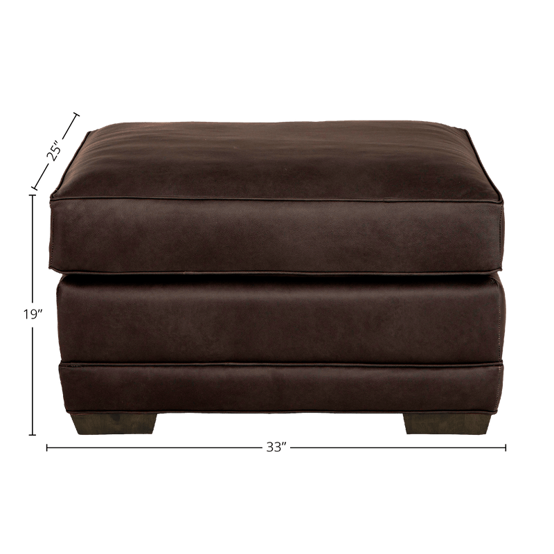 Senneka Genuine Leather Ottoman - Made in U.S.A. - Coja