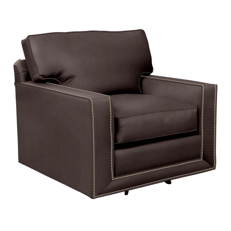 Senneka Genuine Leather Swivel Chair - Made in U.S.A. - Coja