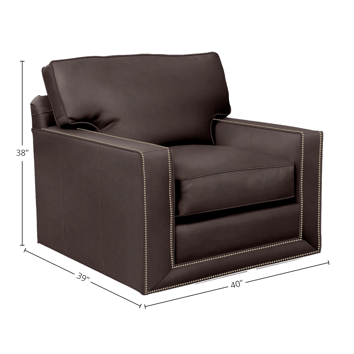 Senneka Genuine Leather Swivel Chair - Made in U.S.A. - Coja