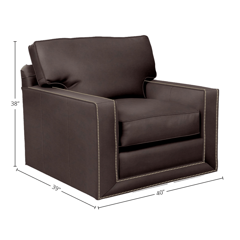 Senneka Genuine Leather Swivel Chair - Made in U.S.A. - Coja