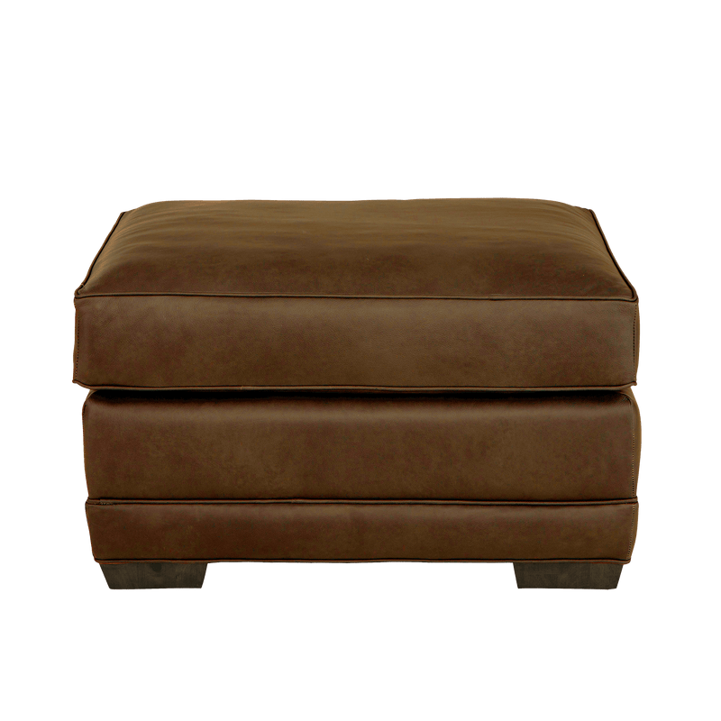 Senneka Genuine Leather Ottoman - Made in U.S.A. - Coja