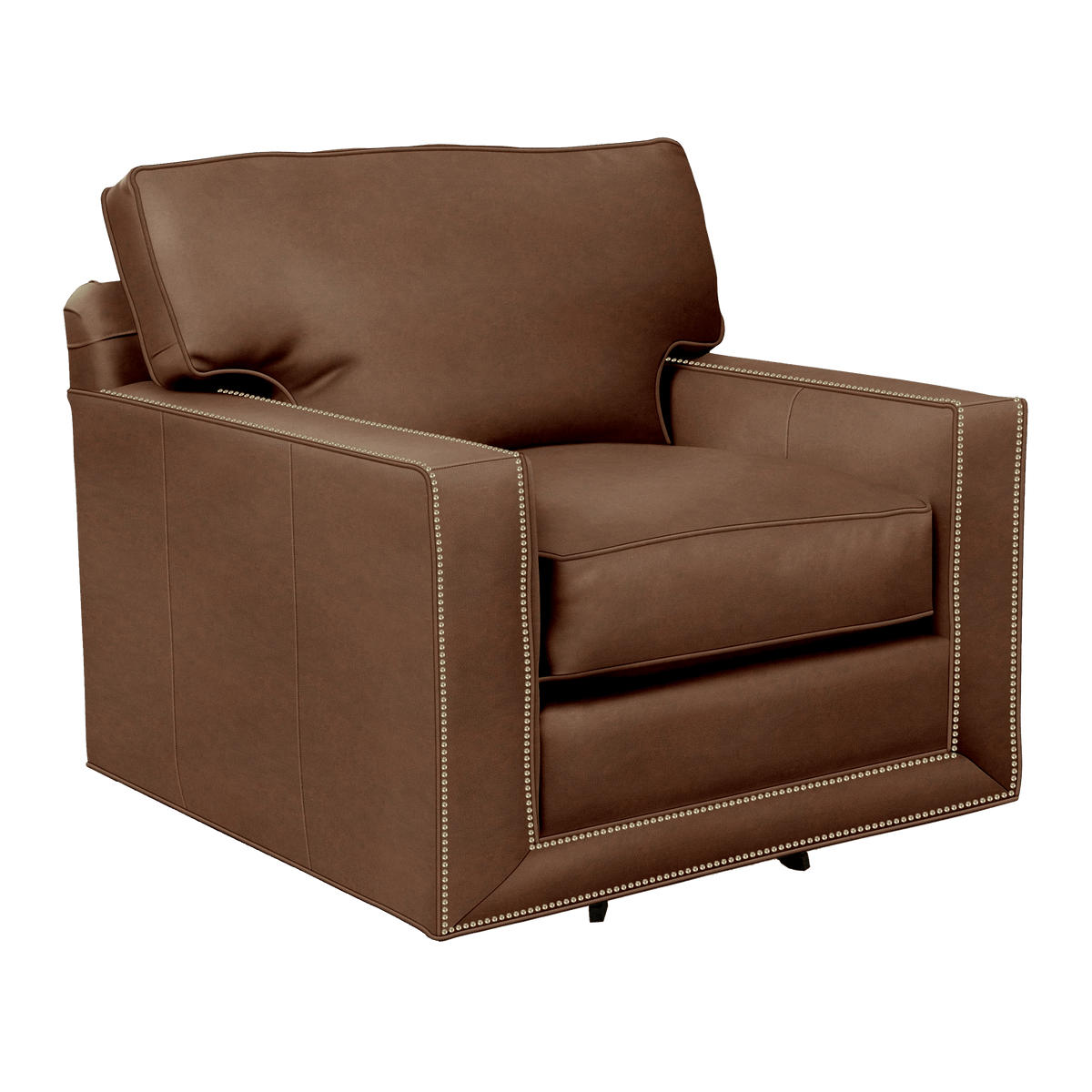 Senneka Genuine Leather Swivel Chair - Made in U.S.A. - Coja