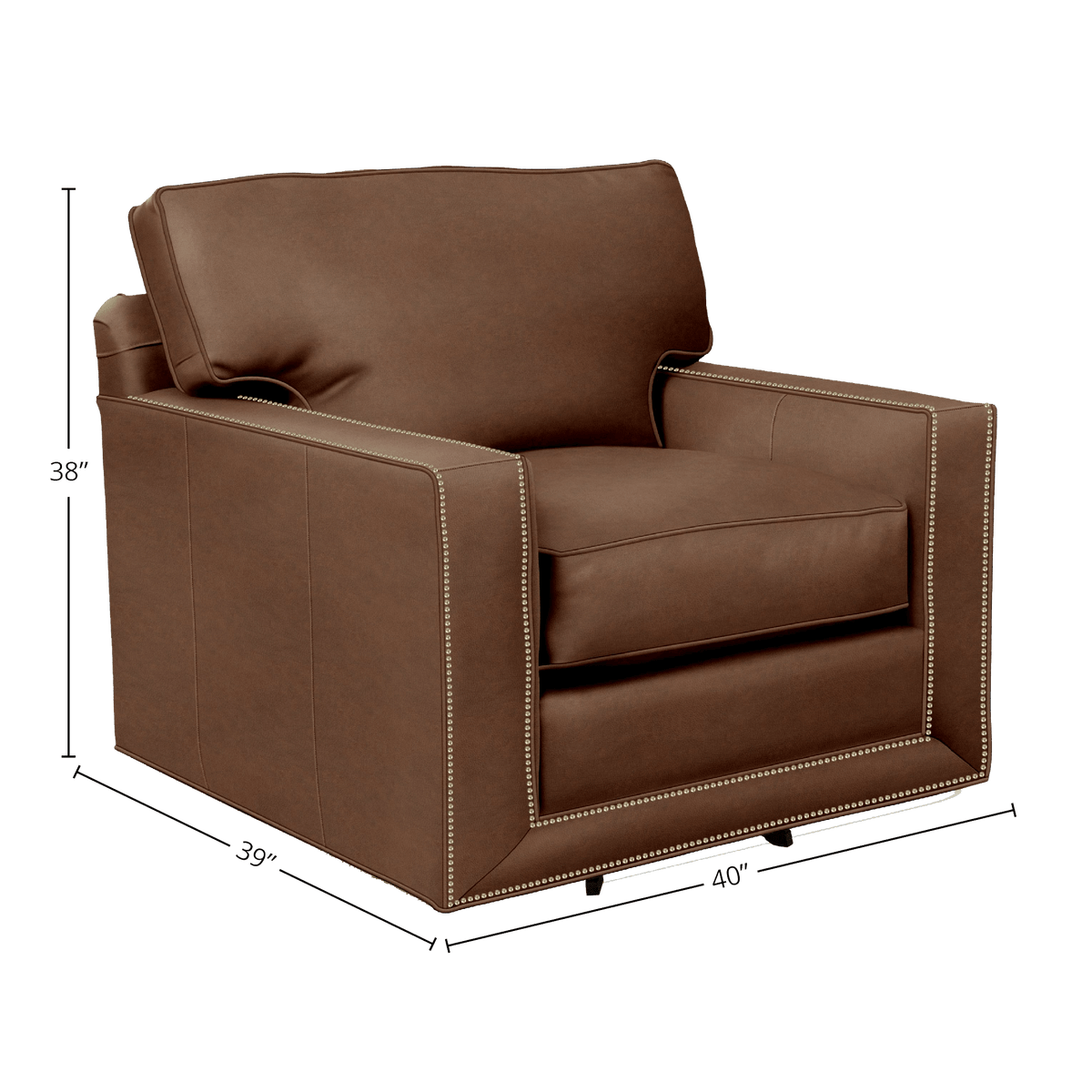 Senneka Genuine Leather Swivel Chair - Made in U.S.A. - Coja