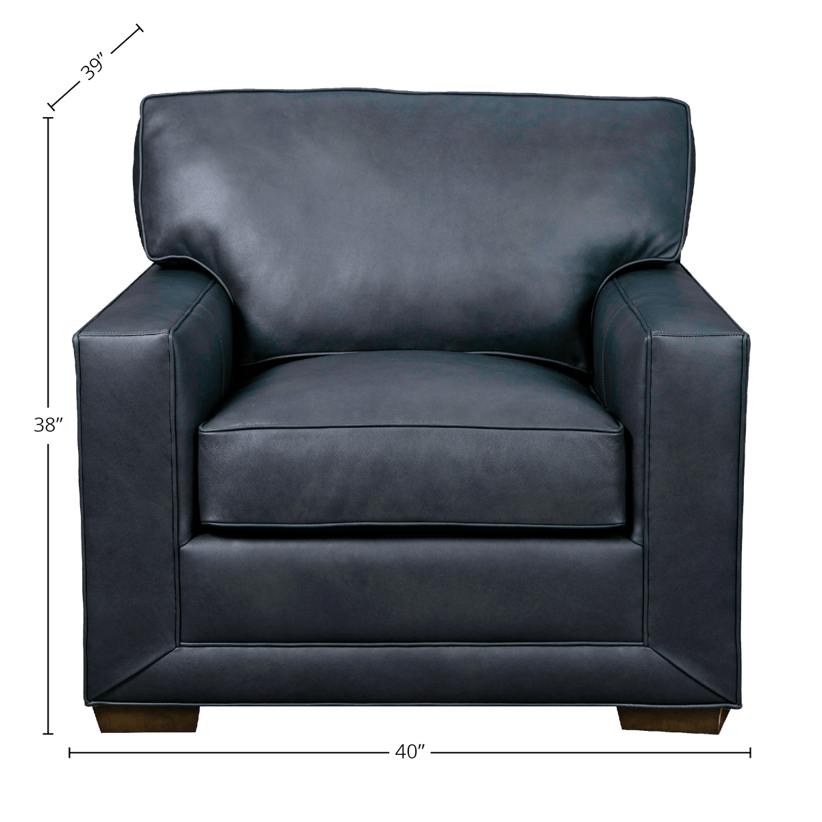 Senneka Genuine Leather Armchair - Made in U.S.A. - Coja