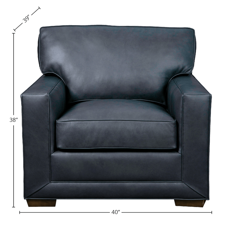 Senneka Genuine Leather Armchair - Made in U.S.A. - Coja