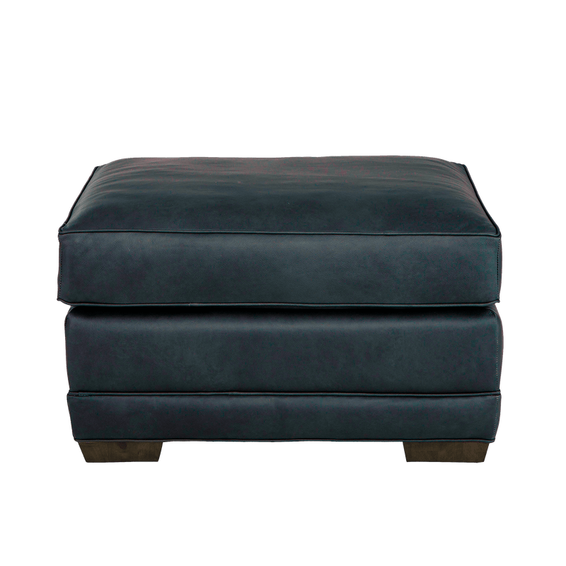 Senneka Genuine Leather Ottoman - Made in U.S.A. - Coja