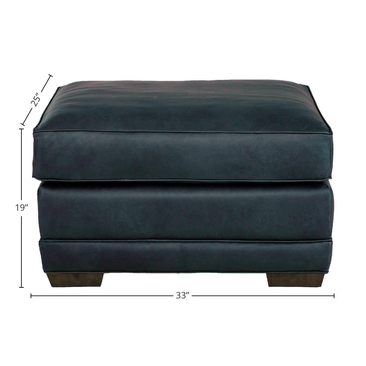 Senneka Genuine Leather Ottoman - Made in U.S.A. - Coja